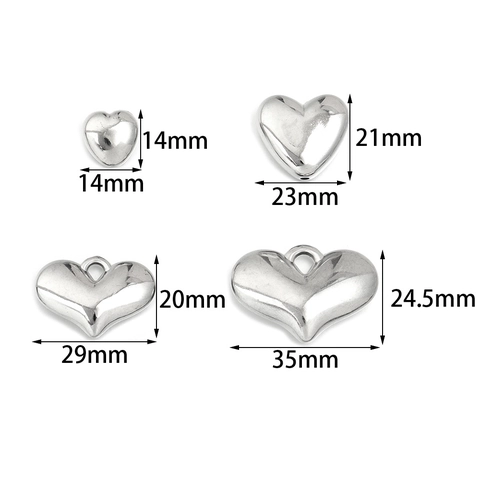 Metallic Silver Electroplated Plastic Heart Beads DIY Jewelry Making Accessories Heart Charms Pendants For Crafting