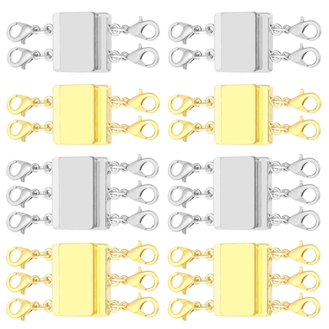 Copper Magnetic Necklace Layering Clasp For Women Multi Strand Necklace Connector DIY Jewelry Findings Necklace Separator
