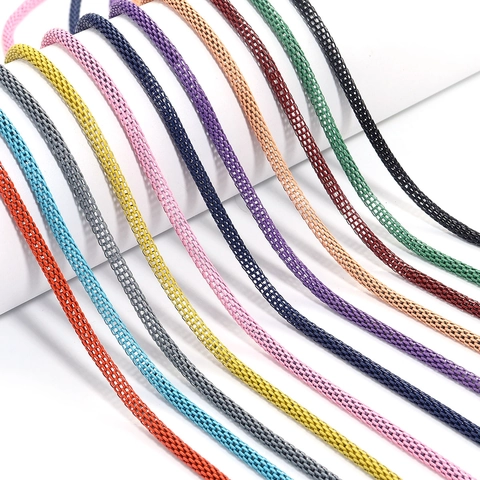 Painted Colorful Mesh Braided Iron Chain For DIY Jewelry Making Hollow Lantern Chain Necklace Bracelet Accessory Material