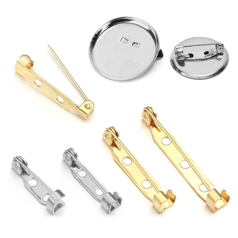 316 Stainless Steel Brooch Pin Backs Safety Pins With Holes For DIY Jewelry Making Finding Clothing Decoration Accessory