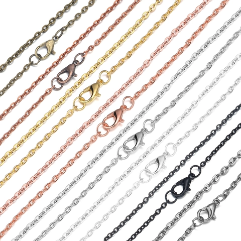 DIY Minimalistisch Afgeplatte O-Ketting Halsketting Voor Heren Dames IJzeren Vergulde Kruisketting Met Karabijnsluiting Sieraden Maken Benodigdheden