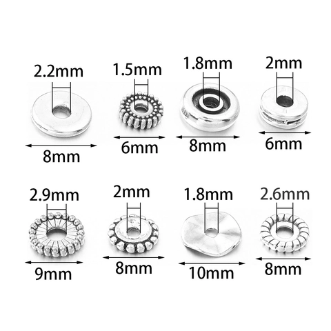 Vintage Alloy Metal Spacer Beads Daisy Flower Gear Wave Style DIY Jewelry Making Findings For Bracelet Necklace Jewelry