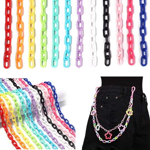 Colorful Acrylic Chain Link For DIY Jewelry Making Bag Lanyard Decorative Plastic Link Chain Accessory For Women Kids