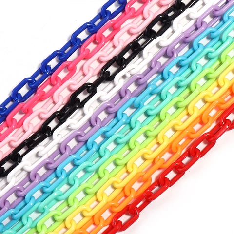 Colorful Acrylic Chain Link For DIY Jewelry Making Bag Lanyard Decorative Plastic Link Chain Accessory For Women Kids