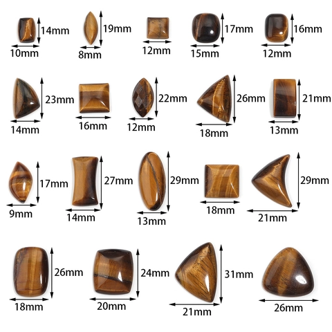 Φυσικά Cabochons από Λίθο Μάτι της Τίγρης Πολλαπλά Σχήματα Επίπεδη Πίσω Πλευρά Χύμα Πολύτιμοι Λίθοι για Κατασκευή Κοσμημάτων DIY Ένθετα Αξεσουάρ