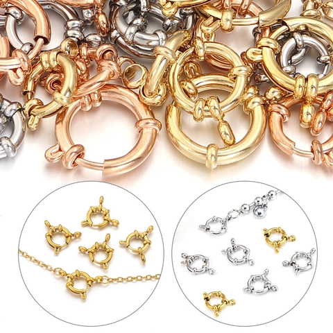 Stainless Steel Spring Ring Clasps Sailor Clasp Connectors For DIY Necklace Bracelet Jewelry Making Findings Connectors