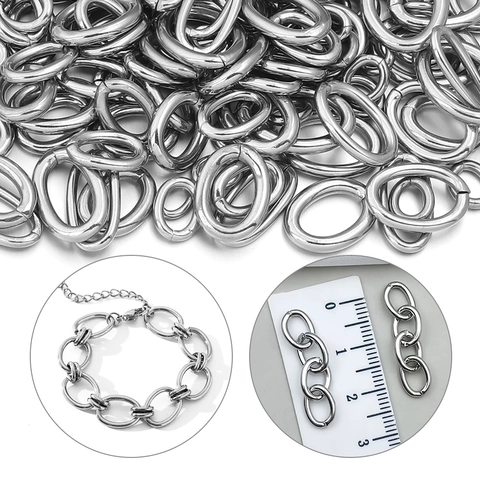 Edelstahl Oval Biegeringe DIY Schmuckherstellung Verbindungsglieder Für Handgefertigte Armbänder Halsketten Schmuckzubehör