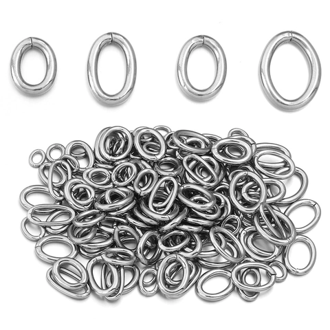 Edelstahl Oval Biegeringe DIY Schmuckherstellung Verbindungsglieder Für Handgefertigte Armbänder Halsketten Schmuckzubehör