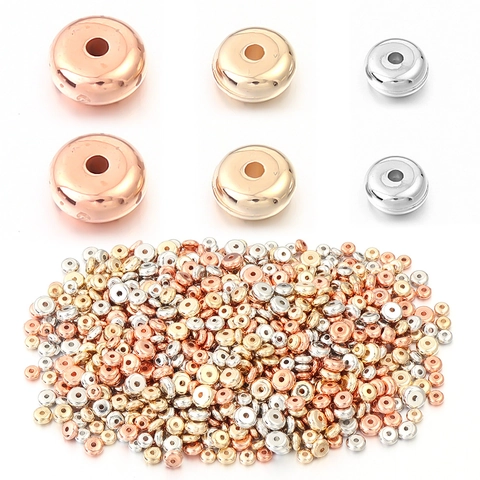 CCB Plastic Metal Plated Spacer Beads Rondelle Abacus Saucer Shape Beads For DIY Jewelry Making Bracelet Necklace Accessories