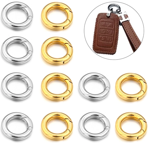Stainless Steel Round Spring Ring Clasp Gold Silver Plated Connection Buckle For DIY Handmade Necklace Bracelet Finding