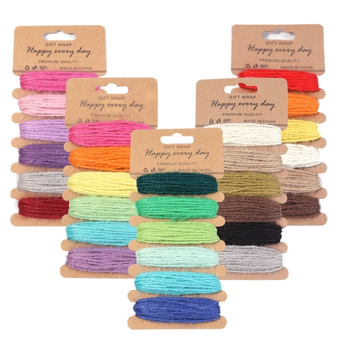 Natural Jute Rope Set Colorful Craft Cord For Diy Handmade Decoration Gift Wrapping Multi Color Hemp Twine Crafting Tool