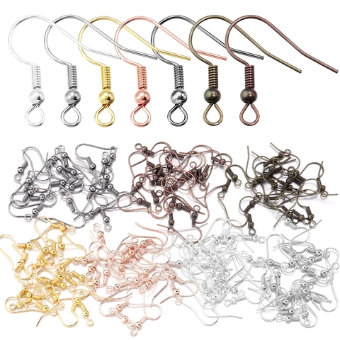 Electroplated Iron Earring Hooks With Ball And Spring Design Jewelry Findings For DIY Handcrafted Earring Making Multicolour Accessories