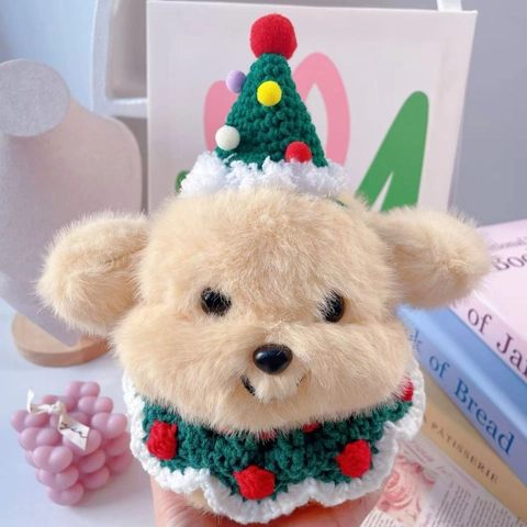 Handgemaakte Gehaakte Huisdier Sjaal En Hoed Kerst Verjaardagsfeest Kostuum Accessoires Voor Kleine Honden Katten Aardbei Goudvis Patroon Gebreide Huisdier Slab