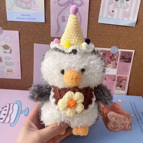 Cappello E Bavaglino Per Animali Domestici All'uncinetto Fatto A Mano Motivo A Fiori E Pinguino Sciarpa Per Cani E Gatti Festa Di Compleanno