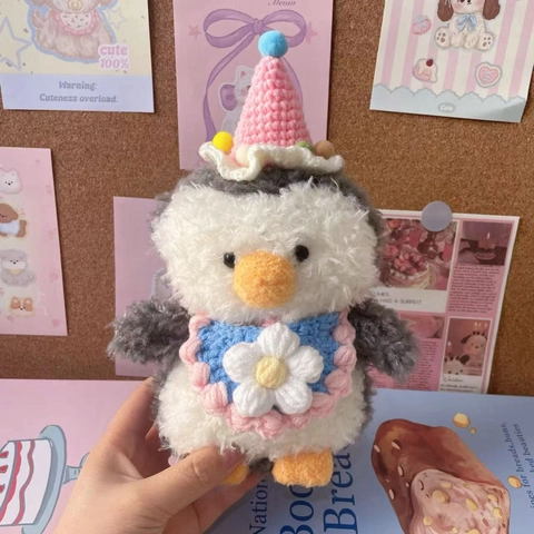 Cappello E Bavaglino Per Animali Domestici All'uncinetto Fatto A Mano Motivo A Fiori E Pinguino Sciarpa Per Cani E Gatti Festa Di Compleanno
