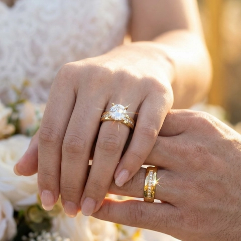 Hammered Texture Stainless Steel Ring Micro Pave Cubic Zirconia Engagement Wedding Couple Band Fashion Jewelry