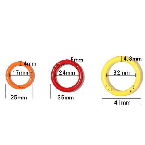 Painted Zinc Alloy Round Spring Ring Clasp For DIY Jewelry Making Colorful Bag Strap Adjustment Connection Modern Clasp
