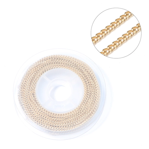 304 Stainless Steel Curb Chain DIY Jewelry Making Finding Electroplated Gold Silver Color Metal Link Chain For Necklace Craft