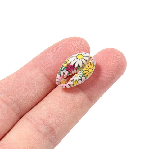 Pendentifs en Coquillage Naturel Peints Marguerite Tortue Mauvais Œil Charms pour Création de Bijoux DIY Bracelet Collier Accessoires