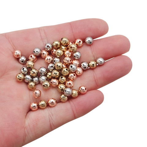Gefacetteerde CCB Ronde Losse Kralen Gegalvaniseerde Plastic Tussendoortjes Kralen Voor DIY Sieraden Maken Armband Ketting