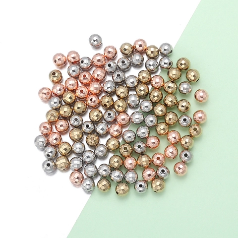 Gefacetteerde CCB Ronde Losse Kralen Gegalvaniseerde Plastic Tussendoortjes Kralen Voor DIY Sieraden Maken Armband Ketting