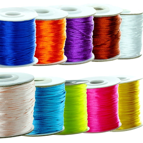 Nylon Satin Cord Silk Thread For DIY Jewelry Making Beading String Braided Cord For Chinese Knotting Handcrafted Material