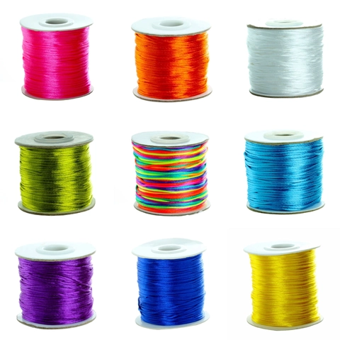 Nylon Satin Cord Silk Thread For DIY Jewelry Making Beading String Braided Cord For Chinese Knotting Handcrafted Material