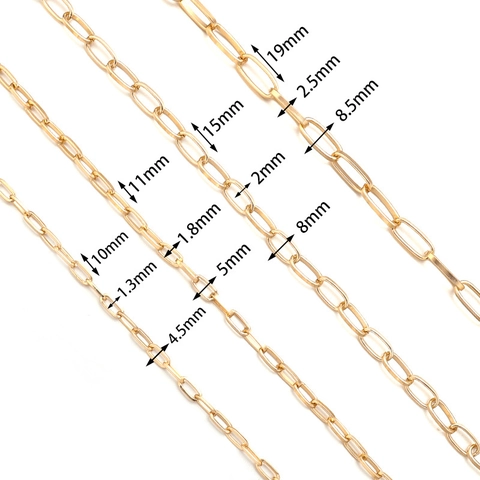 Aluminum Paperclip Link Chain Spool DIY Jewelry Making Necklace Bracelet Electroplated Gold Silver Metal Craft Accessory