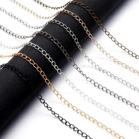 Iron Metal Curb Chain Side Twist Extension Chain Roll Spool Electroplated Jewelry Making Findings DIY Accessory Material