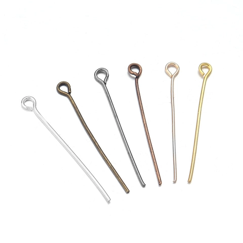 Iron Eye Pins For DIY Jewelry Making Gold Silver Rose Gold Plated Craft Findings Beading Connection Pin Handmade Jewelry