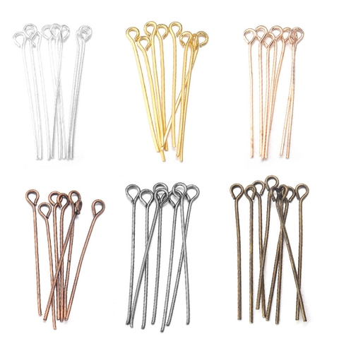 Iron Eye Pins For DIY Jewelry Making Gold Silver Rose Gold Plated Craft Findings Beading Connection Pin Handmade Jewelry