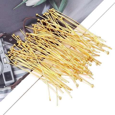 Copper Ball Head Pins Electroplated Metallic Bead Needles For DIY Jewelry Making Findings Accessories Handcrafted Jewelry Pins