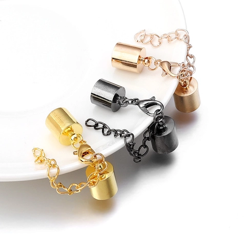 DIY Jewelry Lobster Clasp Extension Chain Cord End Cap Copper Alloy Connector Finding For Necklace Bracelet Components
