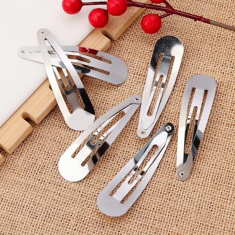 Pinces à Cheveux Snap en Métal pour Femmes Filles Accessoires Cheveux DIY Argent Or Noir Mat Clips BB en Forme de Larme