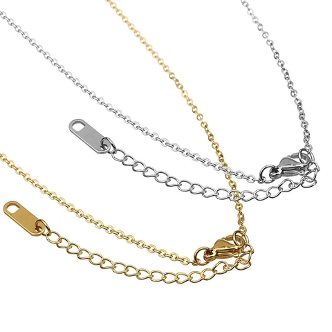 Minimalist Stainless Steel Cross Chain Necklace For Women Adjustable Link Chain With Extension And Lobster Clasp DIY Jewelry Finding