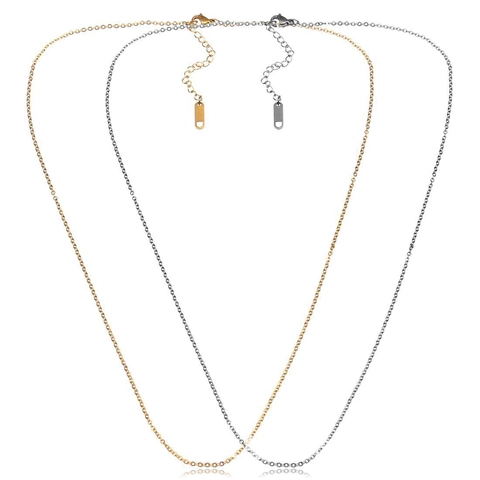 Minimalist Stainless Steel Cross Chain Necklace For Women Adjustable Link Chain With Extension And Lobster Clasp DIY Jewelry Finding