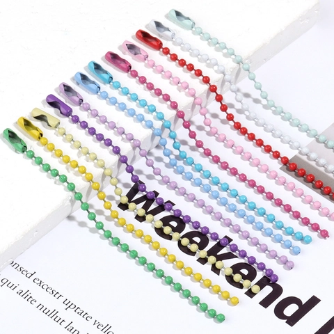Colorful Painted Iron Ball Chain DIY Jewelry Findings For Keychain Tag Pendant Hanging Connector Metal Bead Chain Supplies
