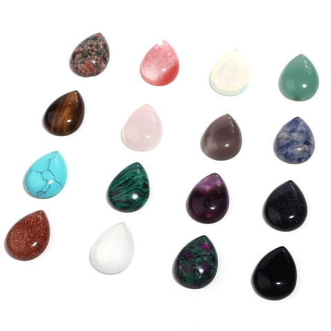 Pierre Naturelle Larme Cabochon Agate Oeil De Tigre Quartz Gemme Pour Création De Bijoux DIY Bague Pendentif Accessoire