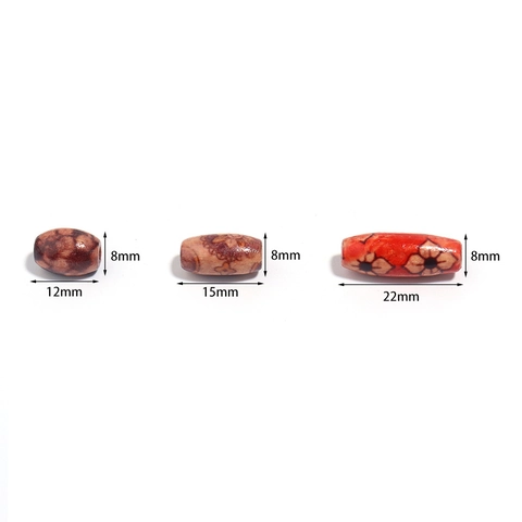 Ρετρό Έθνικ Ξύλινες Χάντρες Οβάλ με Φλοράλ Σχέδια Τοτέμ Λείες Ξύλινες Χάντρες για Χειροποίητα Κοσμήματα DIY Αξεσουάρ
