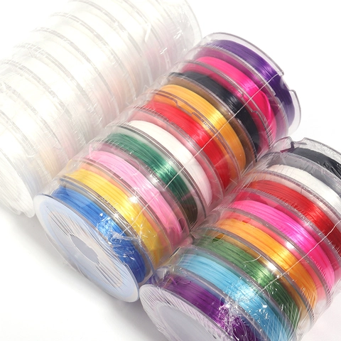 Transparent Colored Flat Elastic String Crystal Cord For DIY Jewelry Making Bracelet Necklace TPU Beading Thread Material