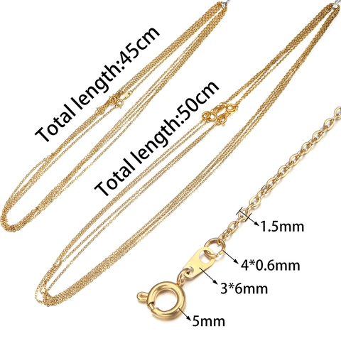 Roestvrij Stalen Vergulde O-Ketting Halsketting Voor Heren Vrouwen DIY Sieraden Maken Accessoire Minimalistische Kruis Ketting Trui Ketting