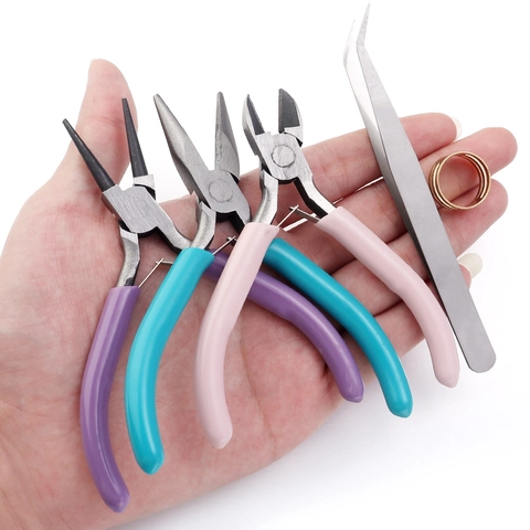 Professionele Roestvrijstalen Sieraden DIY Handgereedschap Set Met Langbektang Rondbektang Zijkniptang En Pincet