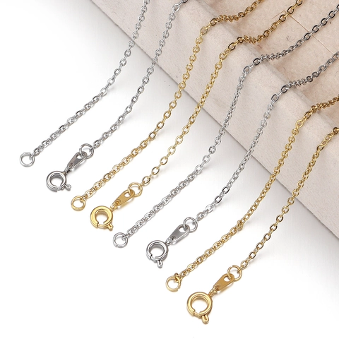 Roestvrij Stalen Vergulde O-Ketting Halsketting Voor Heren Vrouwen DIY Sieraden Maken Accessoire Minimalistische Kruis Ketting Trui Ketting