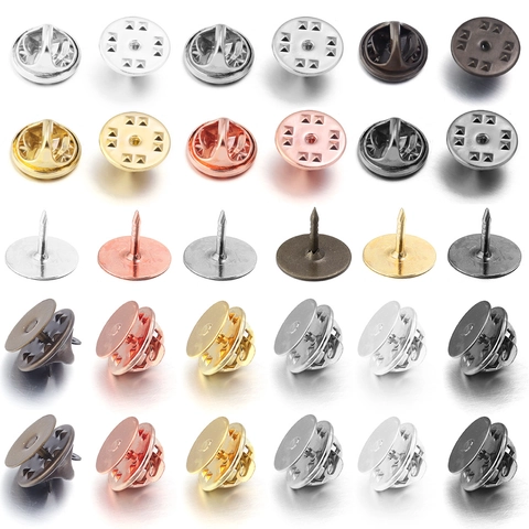 Fermi per Spille a Farfalla in Rame 11mm Con Perni a Testa Piatta per Spille Fai-da-Te Distintivi Gioielli Galvanizzati