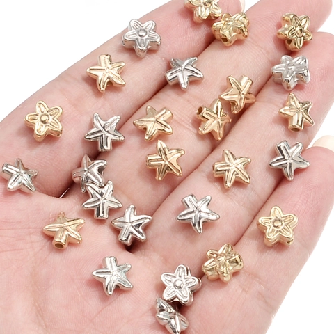 Electroplated Plastic Five-Pointed Star Sea Star Beads CCB Spacer Beads For DIY Handmade Bracelet Necklace Jewelry Making