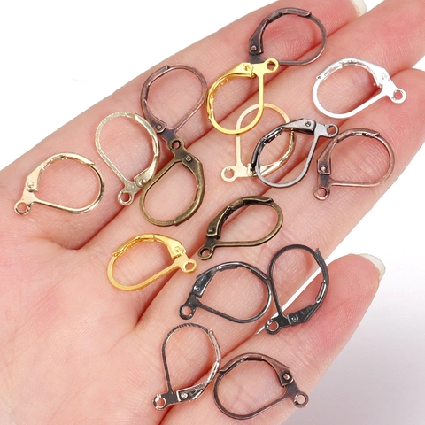 Crochets de Boucles d'Oreilles Dormeuses Françaises en Fer Électroplaqué Connecteur de Pendentifs pour Création de Bijoux DIY