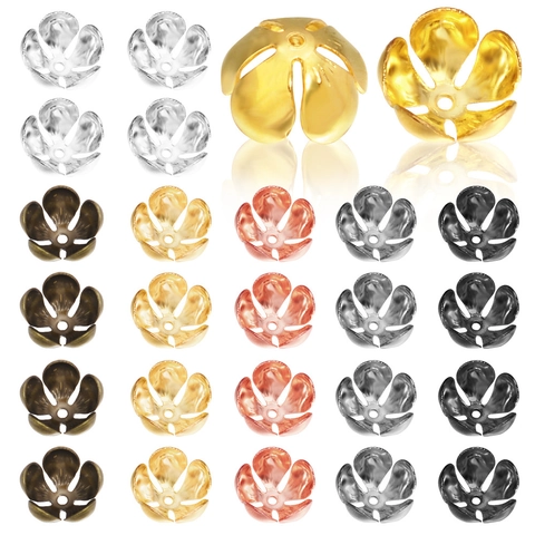 Iron Flower Bead Caps Hollow Petal Metal Spacer Beads For DIY Jewelry Making Bracelet Necklace Accessories Findings Vintage Style