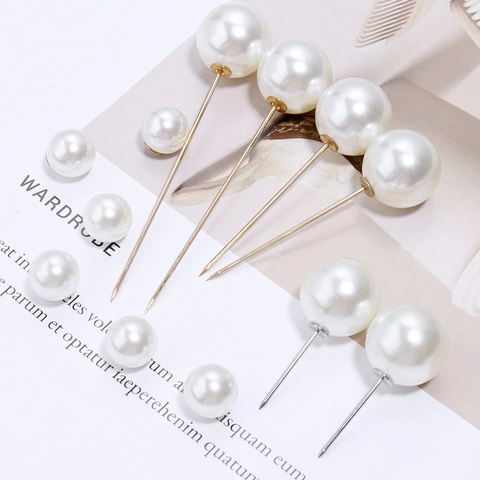 Elegantes Alfileres de Broche de Perla Artificial para Mujer Aleación Galvanizada Alfiler de Seguridad para Cárdigan Suéter