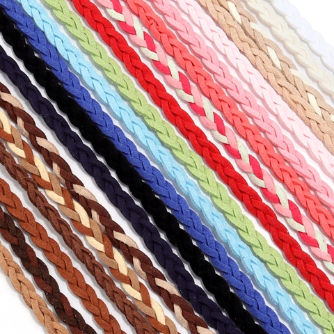 6mm 3-Strengs Gevlochten Koreaans Fluweel Koord Suède Touw Voor DIY Handgemaakte Armband Ketting Sieraden Maken Accessoire