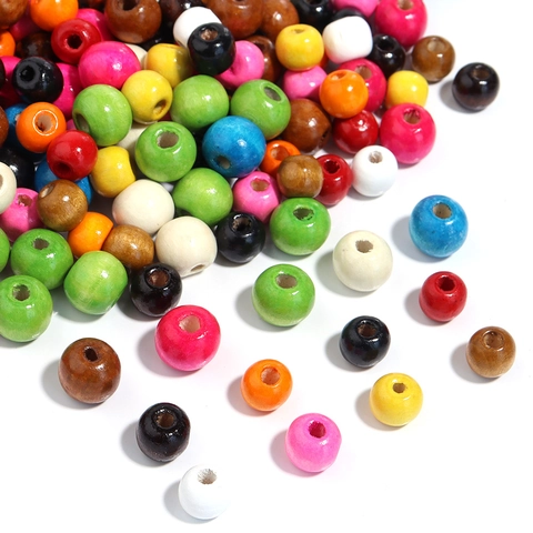 Groot Gat Ronde Houten Kralen Gelakte Esdoornhouten Losse Kralen Voor DIY Sieraden Maken Handgemaakte Sieraden Accessoires